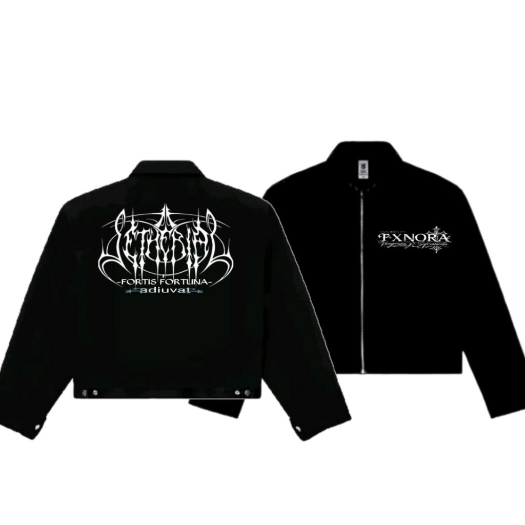 Work Jacket boxy hitam pria Jaket boxy pria wanita Unisex