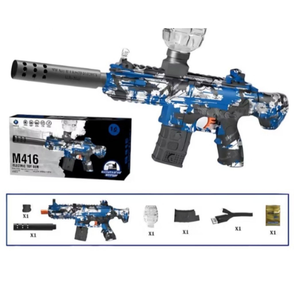 Mainan Elektrik Tembakan Air M416 dengan Bubble Gun