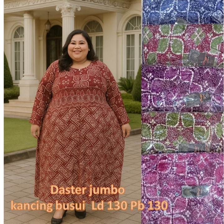 DASTER JUMBO LD 130 BUSUI  LENGAN PANJANG  LD 130 XXXL BUMIL BUSUI DADA KANCING LENGAN PANJANG MURAH