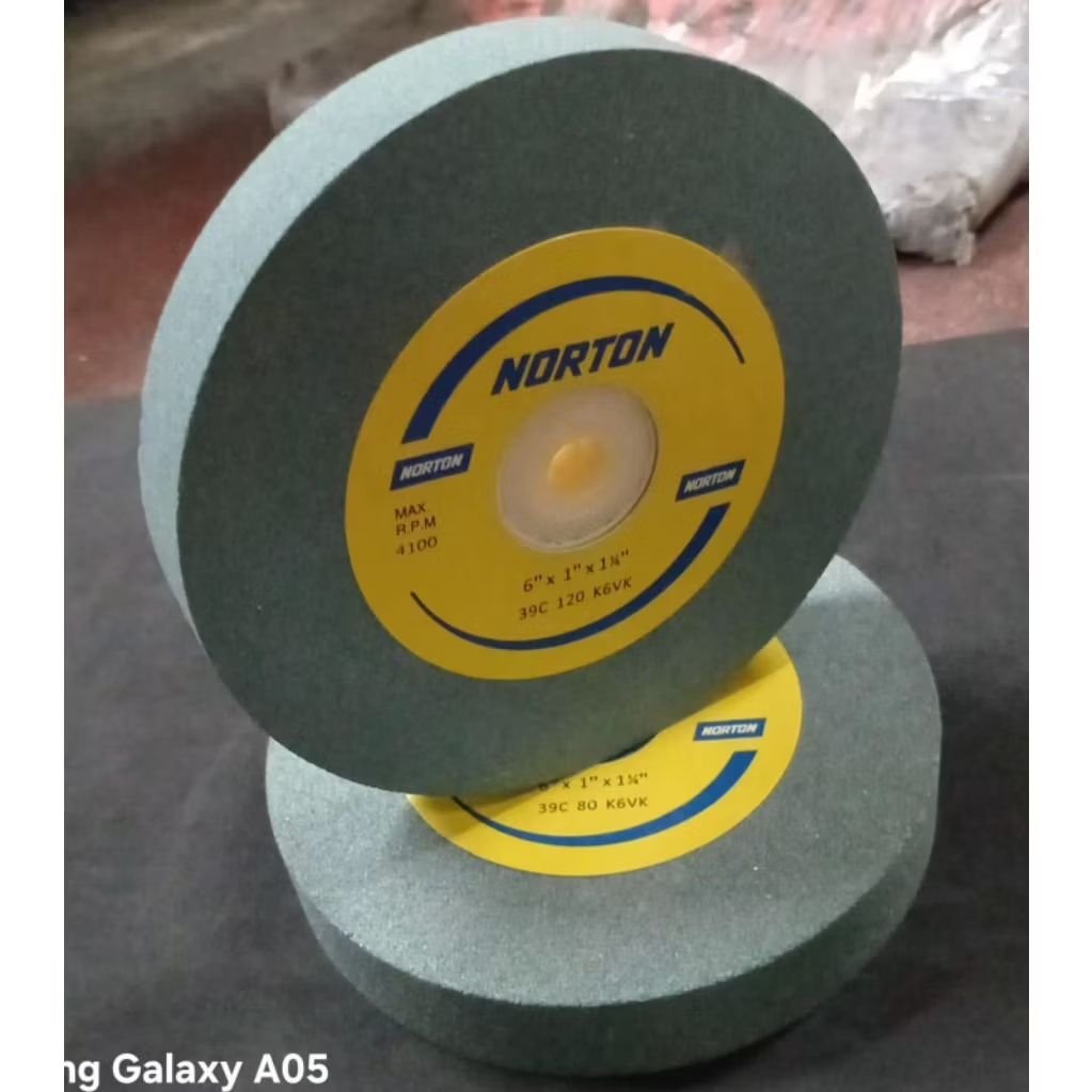 [Norton] Batu asah gerinda duduk 6"inch hijau 6"X1"x1¼ NORTON