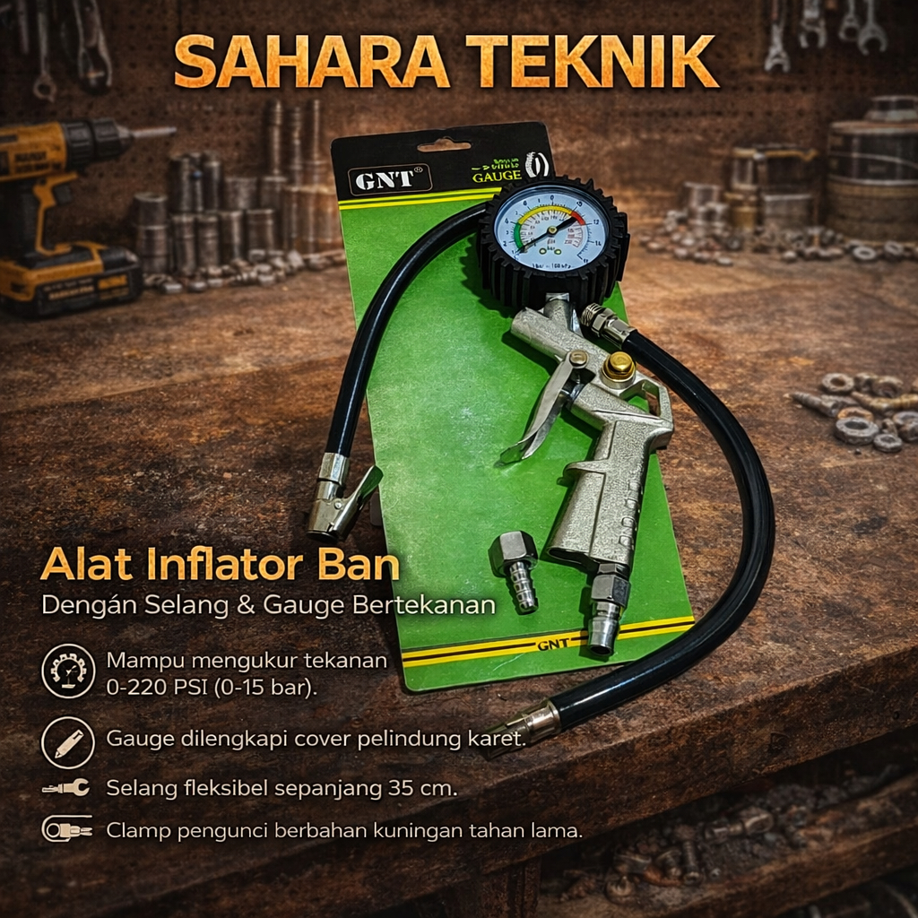 PROMOTire Inflator - Air Pressure Gun Pengisi Isi Ukuran Angin Ban/KOMPRESOR ANGIN