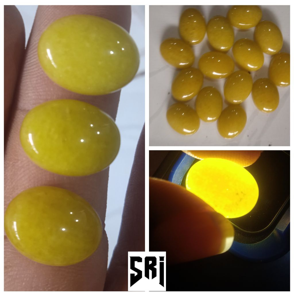 2 BUTIR BATU AKIK GIOK BELIMBING 16X12mm ORIGINAL NATURAL ASLI BATU ALAM