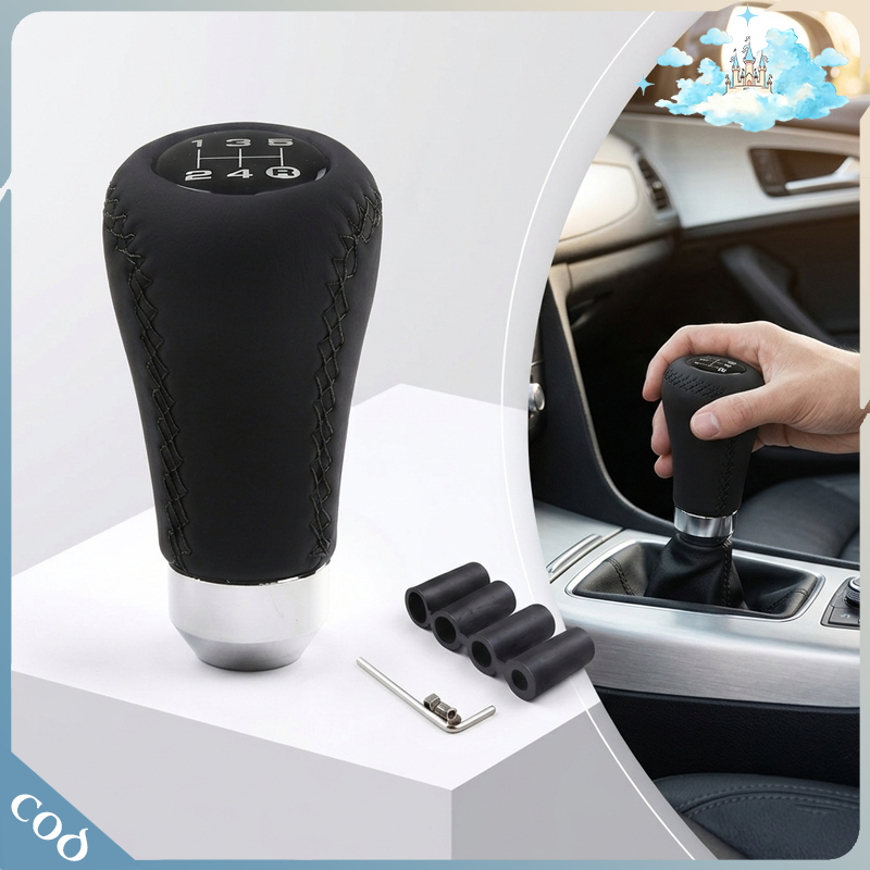 Knob Perseneling Gigi 5 Speed 15mm Kulit Awet Anti Slip Adapter Mobil Manual