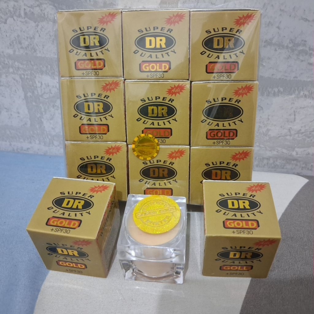 Bedak DR GOLD Quality Super Tutup stiker asli 6 pcs
