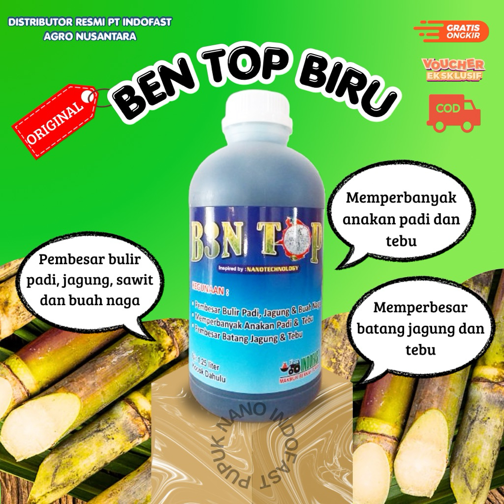 BENTOP BIRU ~ ZPT Pembesar Buah JAGUNG, PADI, TEBU, BUAH NAGA, dll. (1250 ml)