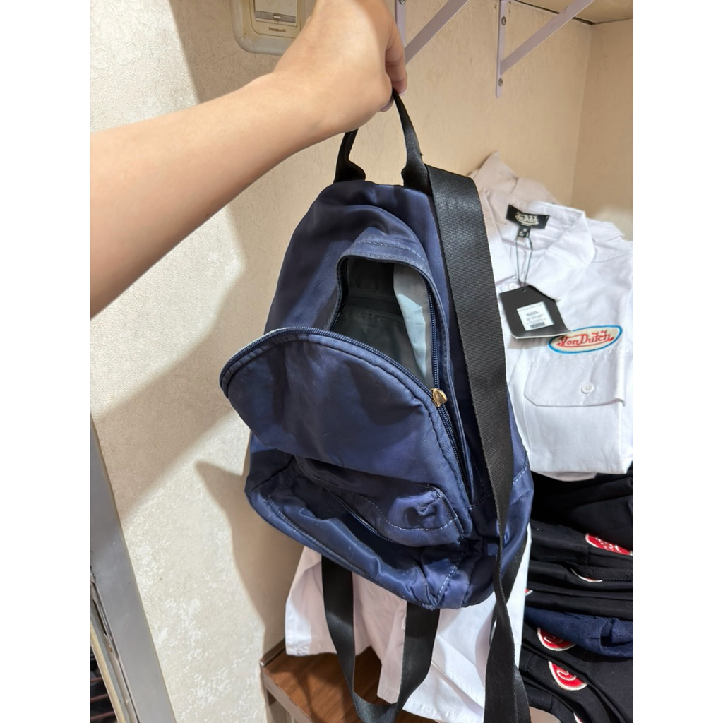 mini backpack navy miniso