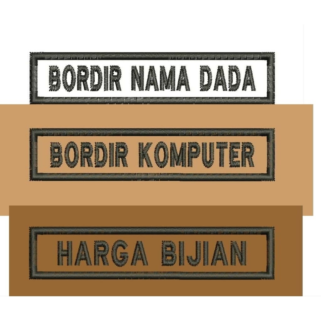 BORDIR NAMA DADA SEKOLAH
