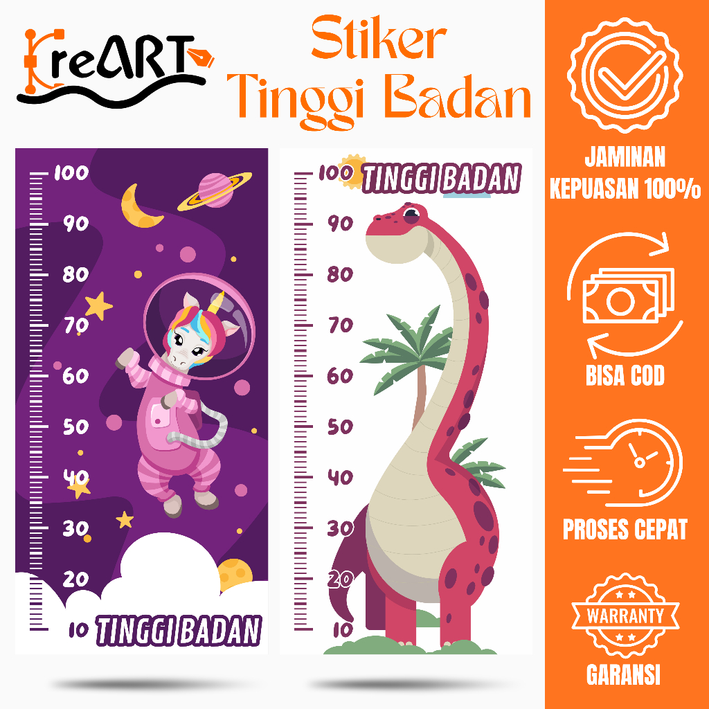 [COD] Stiker Pengukur Tinggi Badan Anak-Wall Stiker-Lembar Belajar-Walpaper- Stiker Dinding Makassar