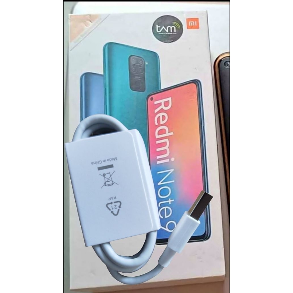 Kabel original bawaan Xiaomi redmi note 9 Type C fast charger