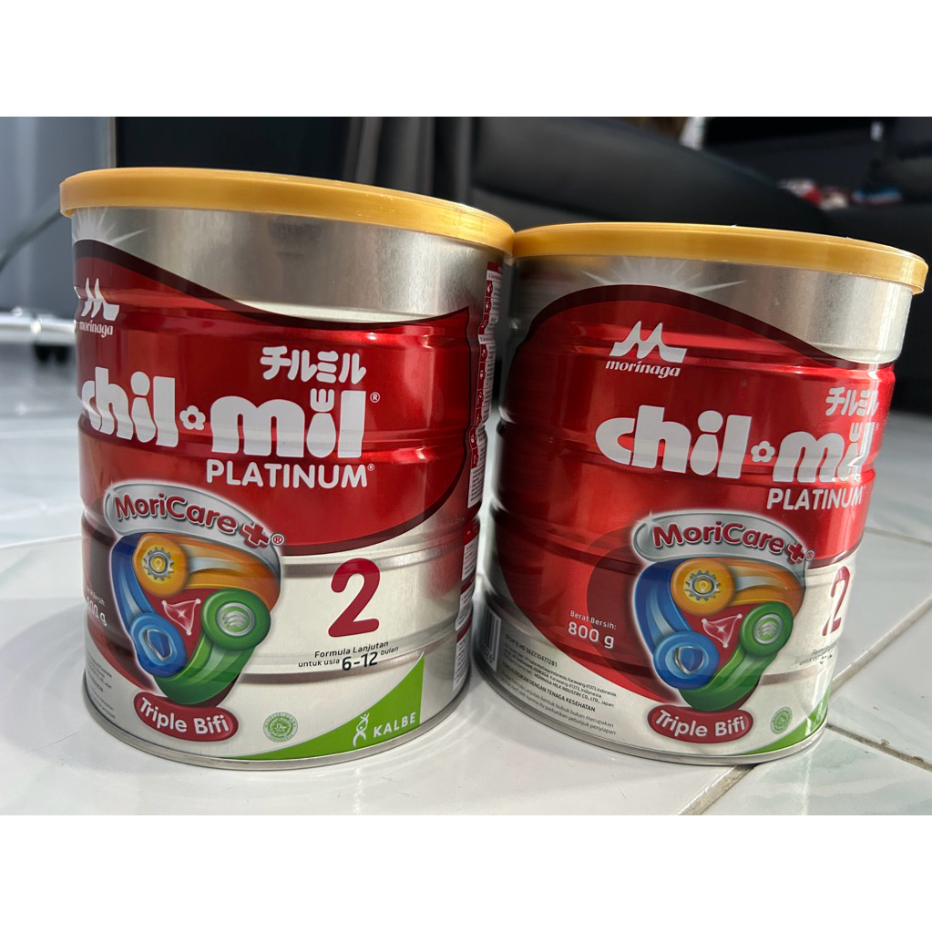 kaleng bekas susu morinaga chil mil platinum 6-12 bln 800gr