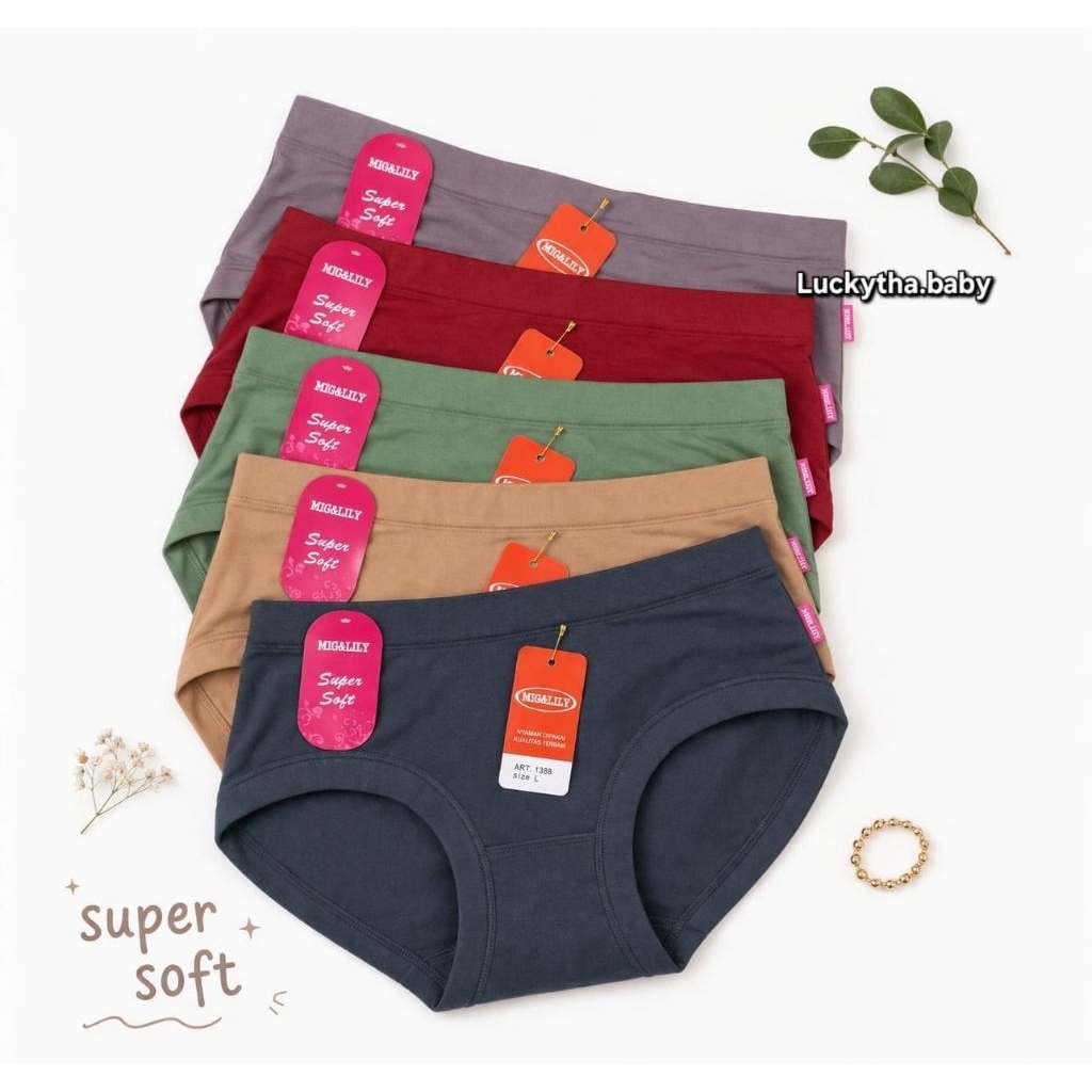 6pcs- CD wanita MISSLILY 1388 / CD MISSLILY SUPER SOFT WANITA DEWASA / celana dalam wanita super sof