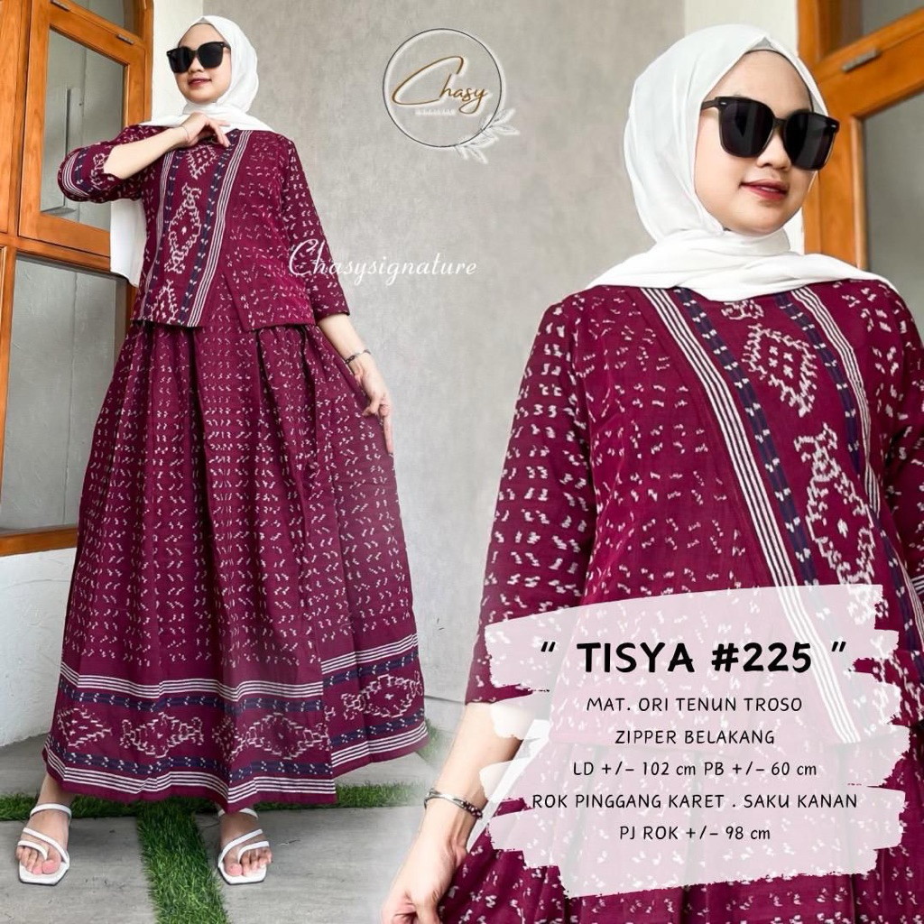 Tisya Setelan Tenun One Set Blouse dan Rok Tenun Troso Ori Setelan Kondangan Kekinian Setelan Batik 