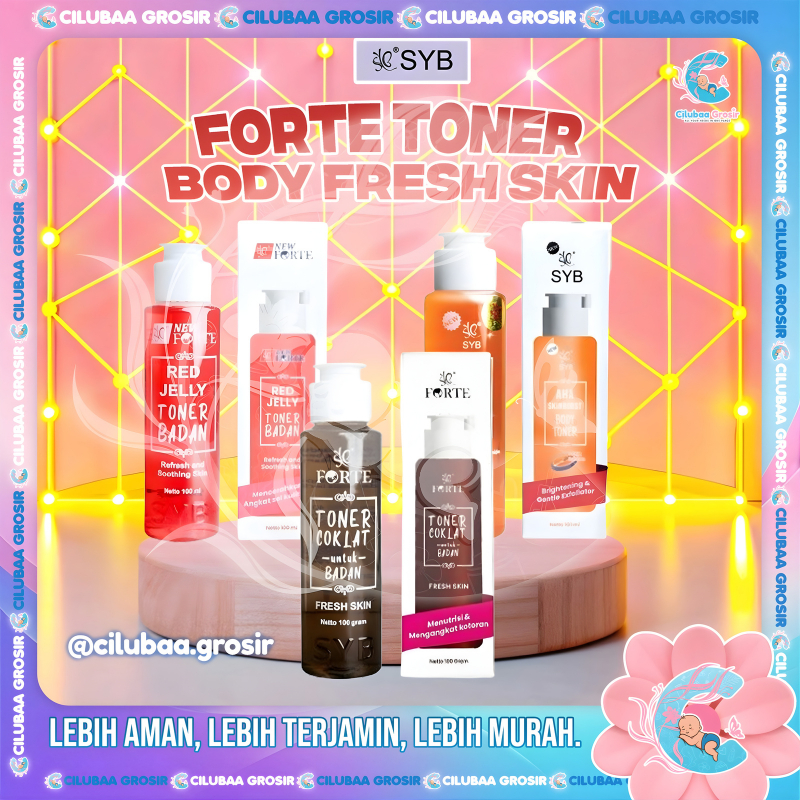 SYB Forte Toner Badan Fresh Skin | Toner Badan Coklat | Red Jelly Toner Badan SYB 100ml Original BPO