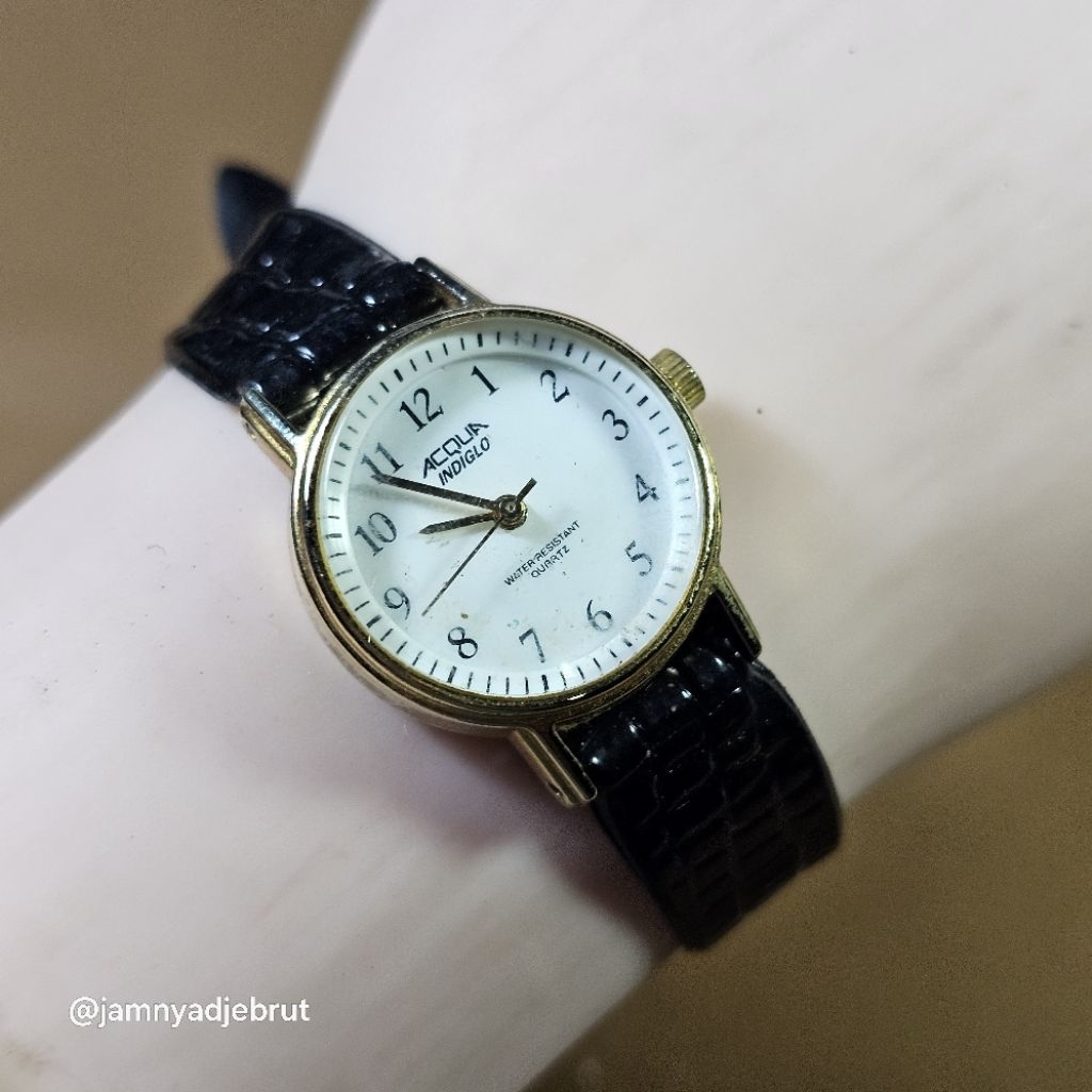 Jam Acqua Indiglo T C4 by Timex Gold White Ladies Bekas