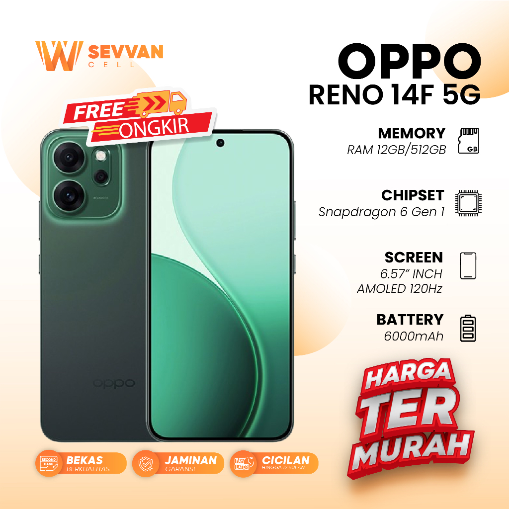 Handphone Oppo Reno 14F 5G Ram 12 512 GB