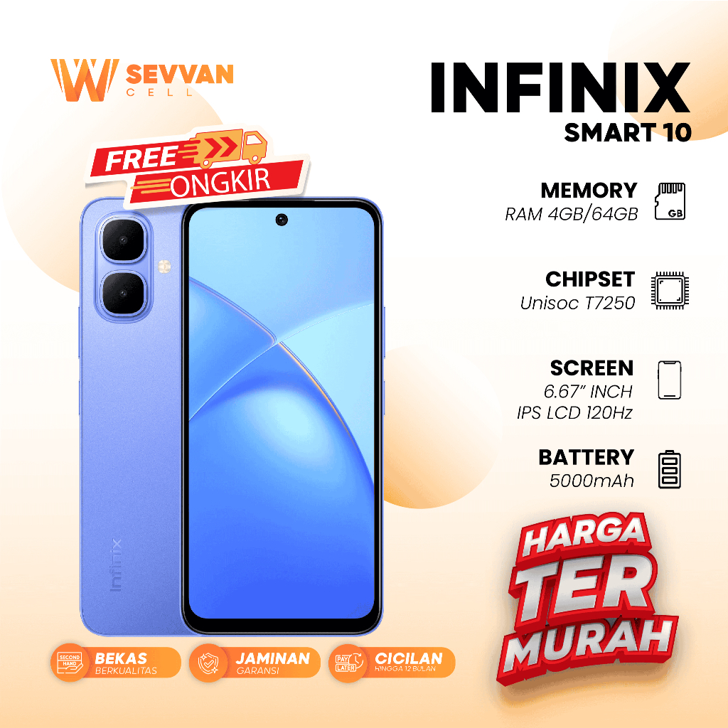 Handphone Infinix Smart 10 Ram 4 64GB