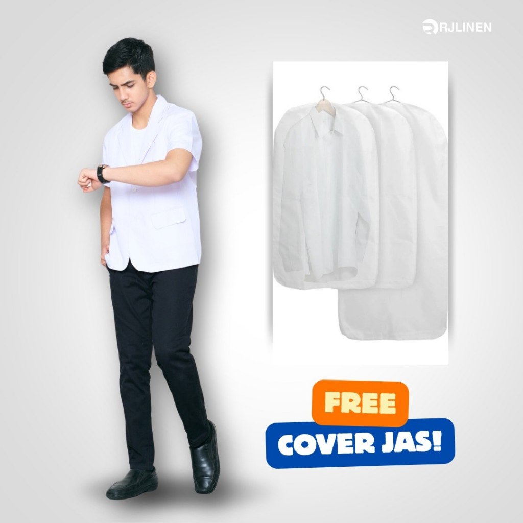 Jas Dokter Sneli Lengan Pendek / Baju Dokter / Jas Dokter Pria Wanita / Jas Koas / Jas Dokter Lengan