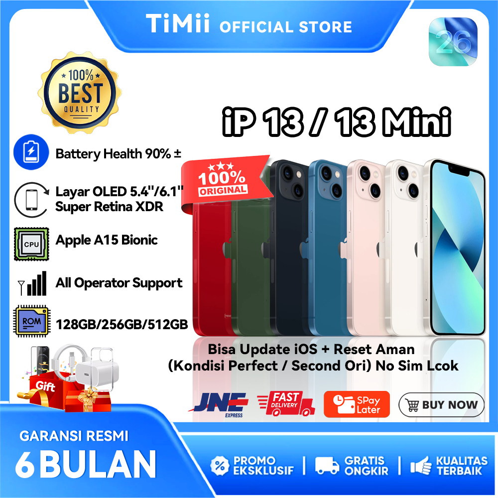 iPhone 13 & 13 Mini Second Inter Fullset | 128GB 256GB 512GB | Like New Mulus | Original LCD | Siap 