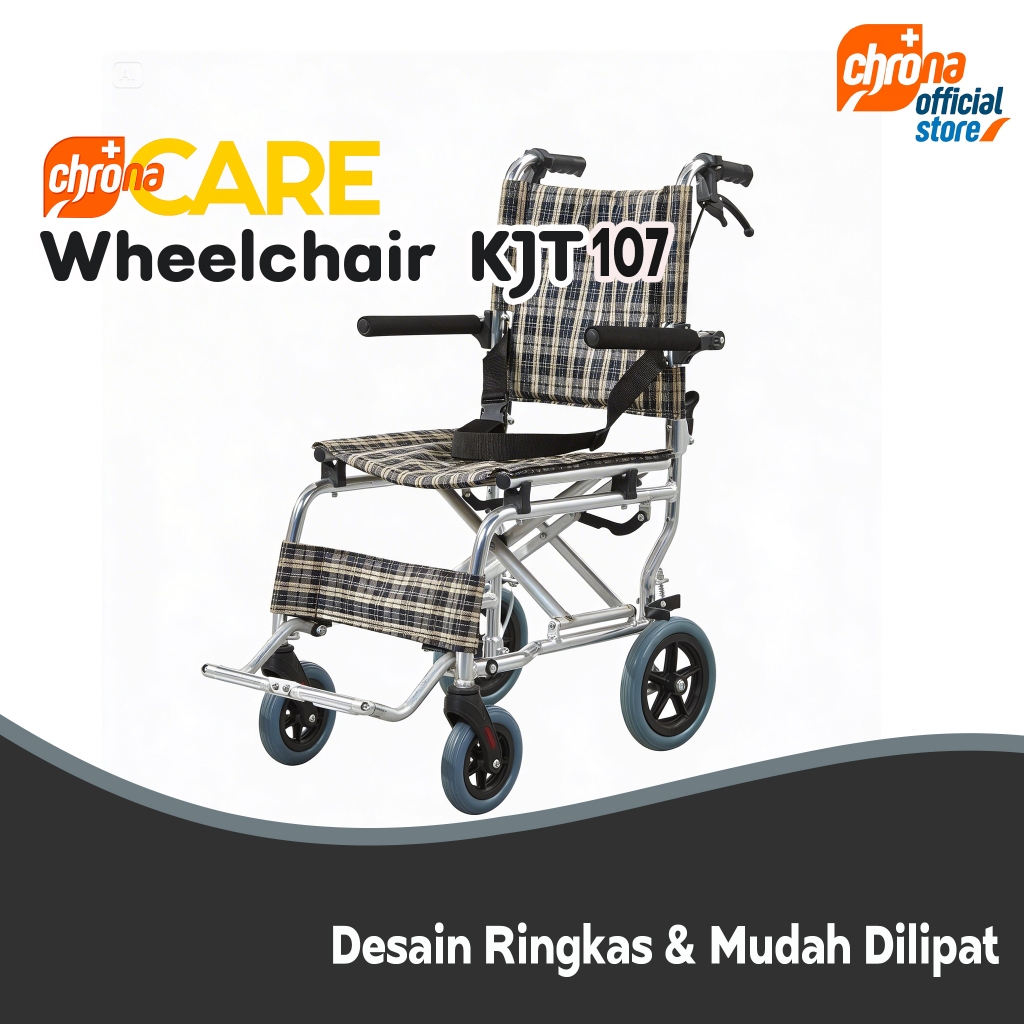 CHRONACARE KURSI RODA TRAVEL ALUMINIUM KJT107 I KURSI RODA TRAVELING