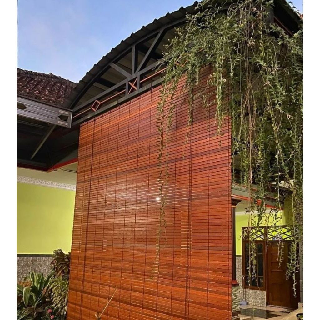 Tirai bambu gulung kerai bambu gulung 2x2 tirai penutup panas teras