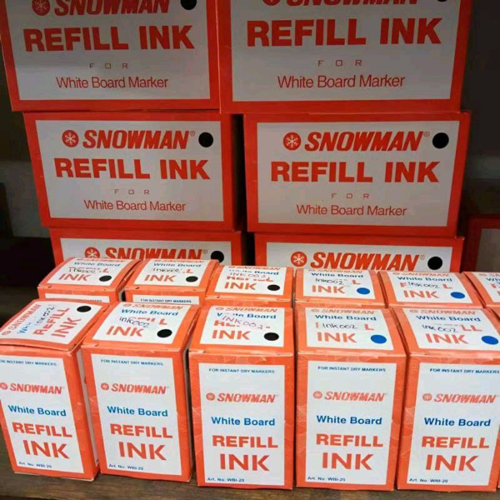 (1 LUSIN ISI 12 PCS) TINTA SNOWMAN WHITEBOARD / REFILL Spidol Snowman Whiteboard