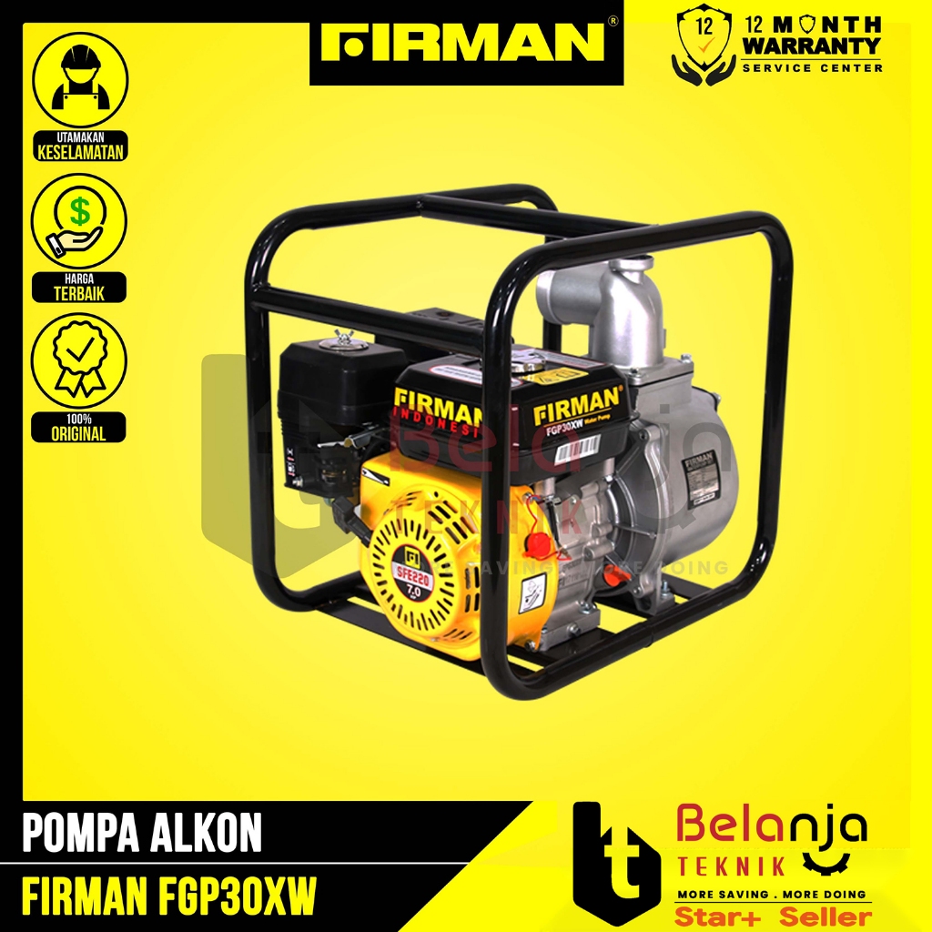 Pompa Air Bensin 3 Inch Firman FGP30XW Gasoline Water Pump FGP 30 XW FGP30 Debit Besar dan Mesin Ber