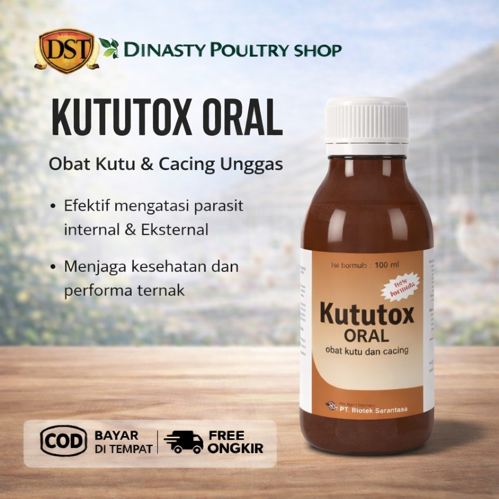 KUTUTOX ORAL Bedak Kutu Ayam Tabur Semprot Pembasmi Kutu Tungau Lice Kandang Unggas