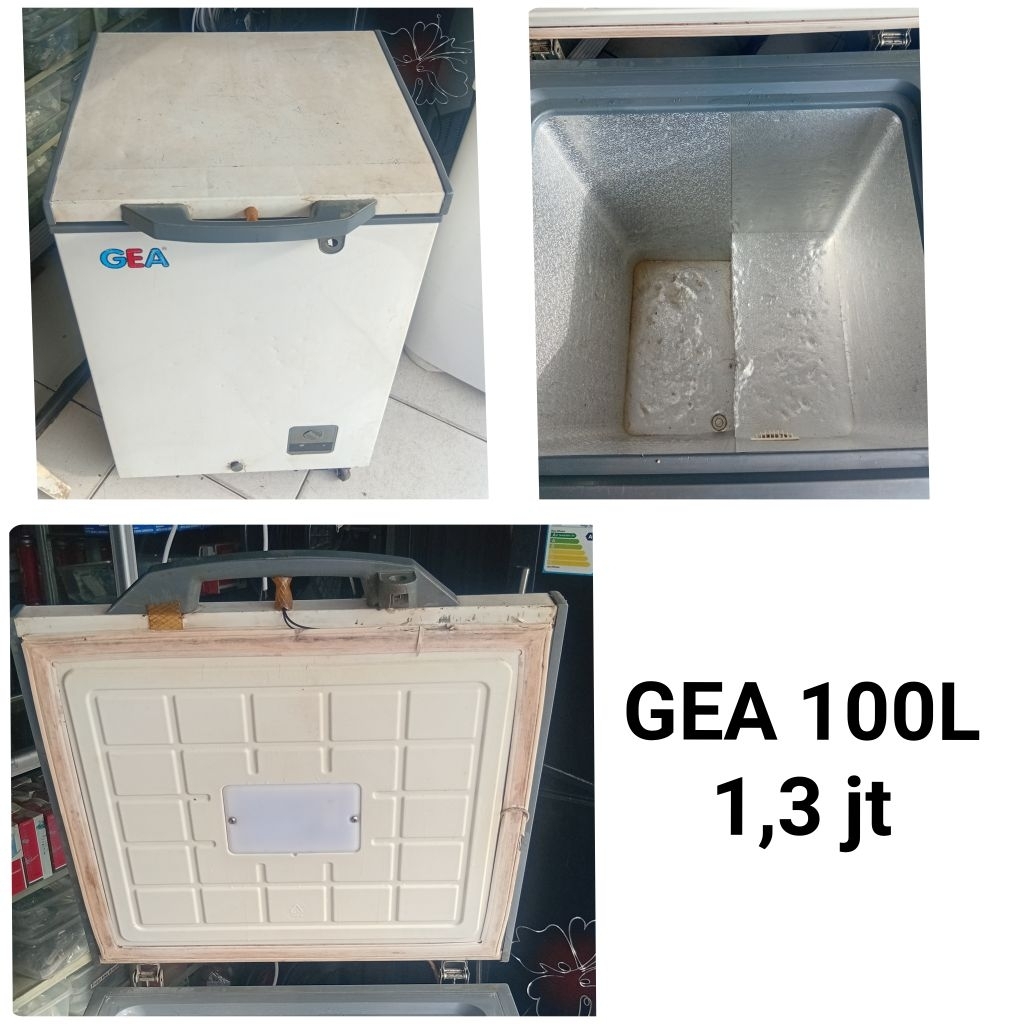 freezer box bekas bergaransi, harga dan merk di foto