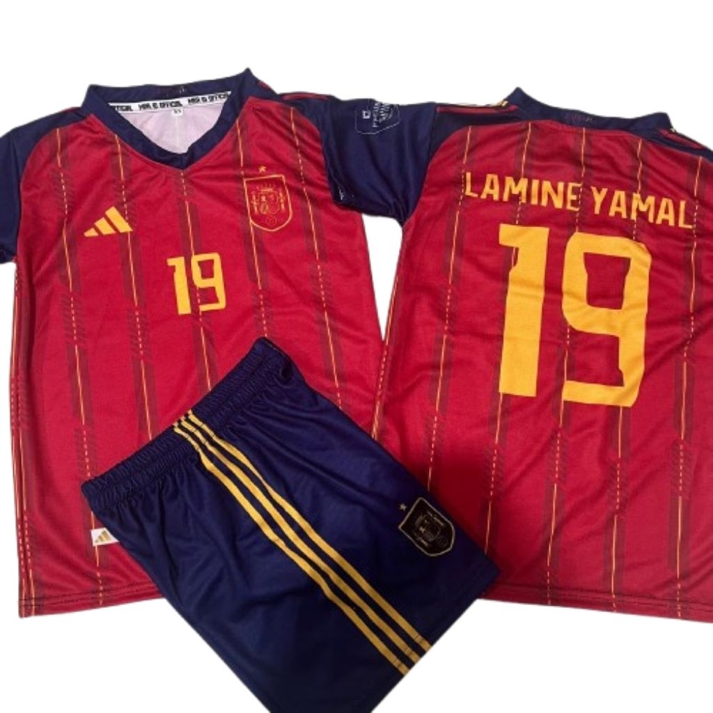 Setelan Kaos Bola Anak Spanyol Terbaru Jersey Bola Anak Full print