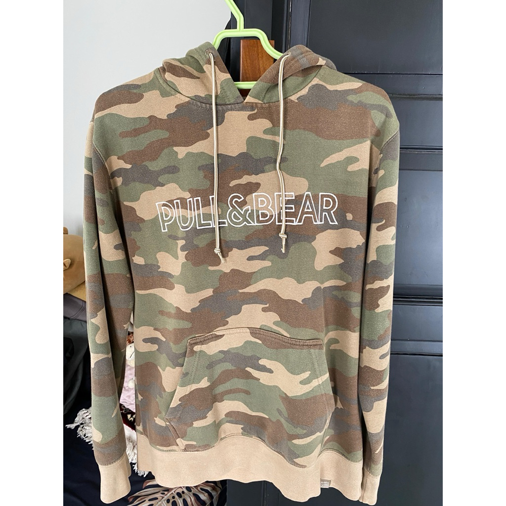 Hoodie Camo Pull And Bear (Second) 100% Original
