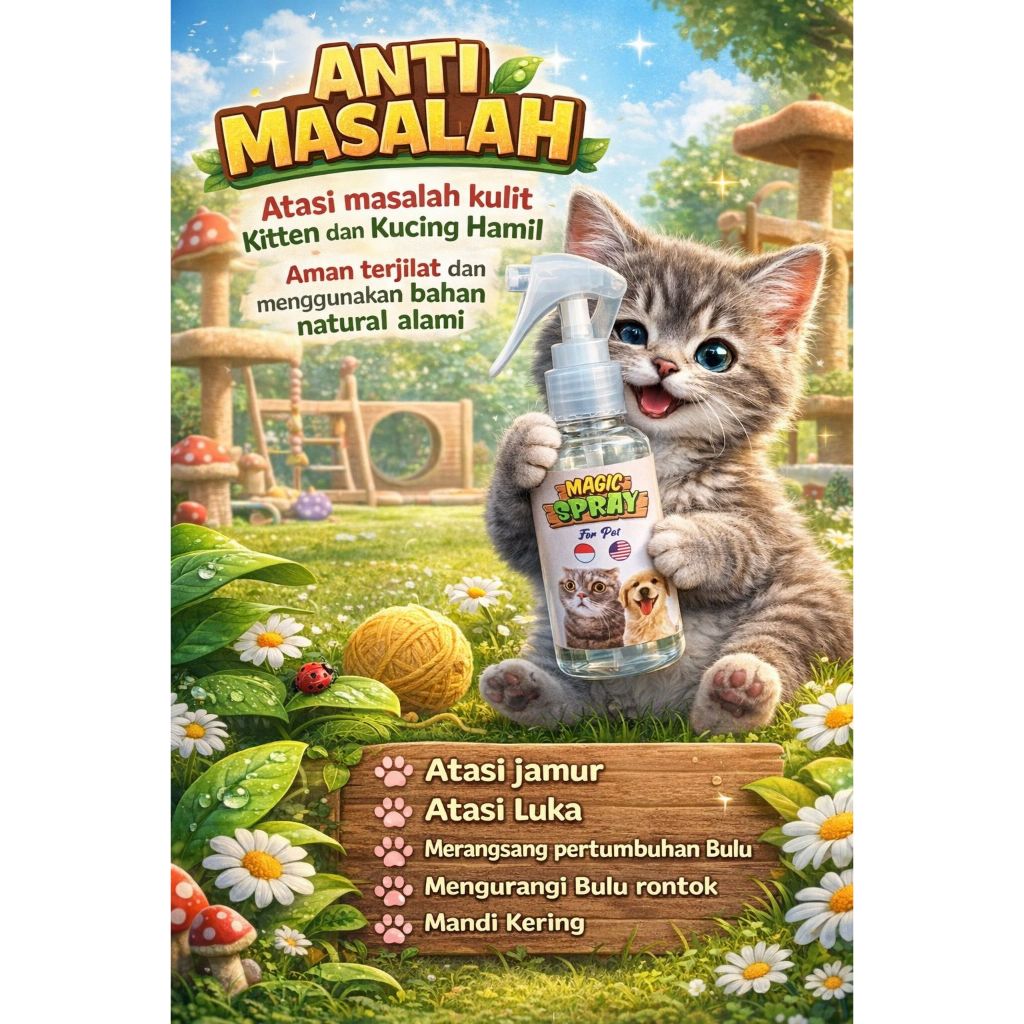 Magic Spray Obat Spray Kucing Obat Kutu Jamur