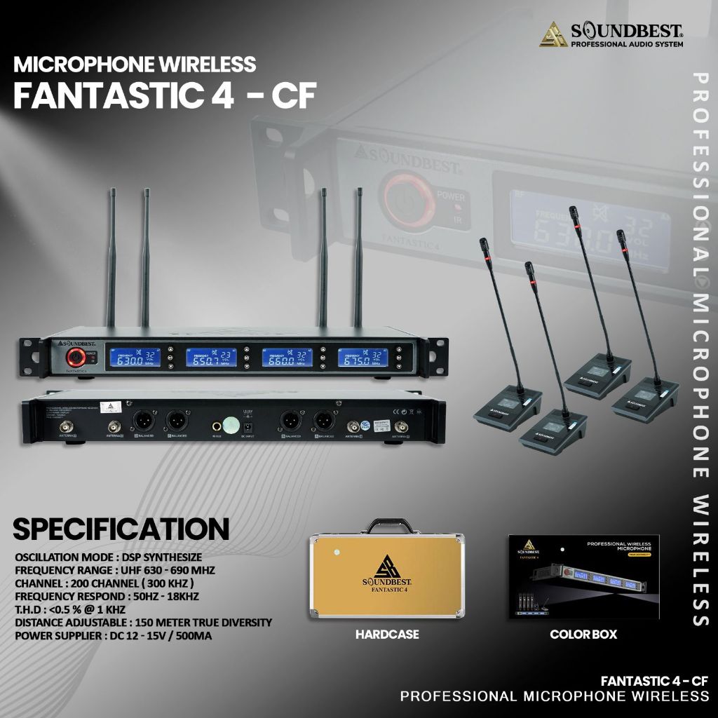 Mic Wireless Soundbest Fantastic 4 / Fantastic4 tipe PP / PJH / HHJJ / MEJA