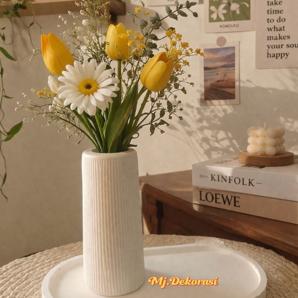 Vas Pot Bunga Minimalis Vas Bunga Kering Artificial Aesthetic [LC]