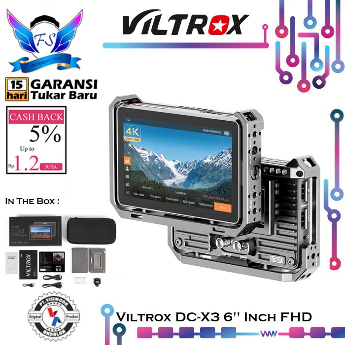 Viltrox DC-X3 6" Inch FHD 2000 Nits Touchscreen Camera Monitor Garansi Resmi