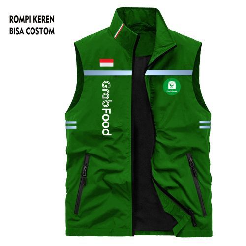 Rompi Hiking Pria Taslan Anti Dingin Polos Sablon DTF 6 Ukuran 6 WarnaROMPI VEST OJOL DESAIN LOGO ST