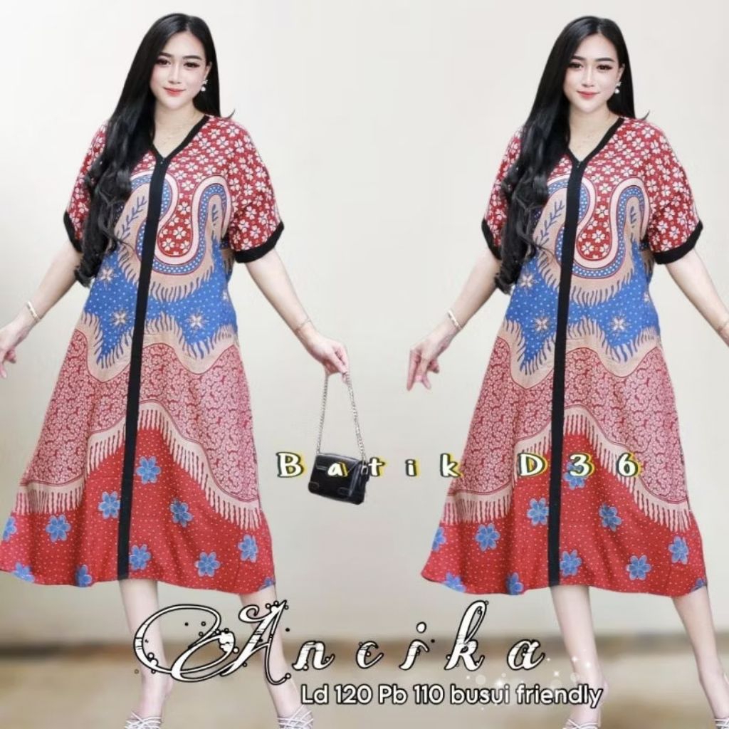 Daster Wanita Alesha Batik Rayon Tebal Nyaman Dipakai