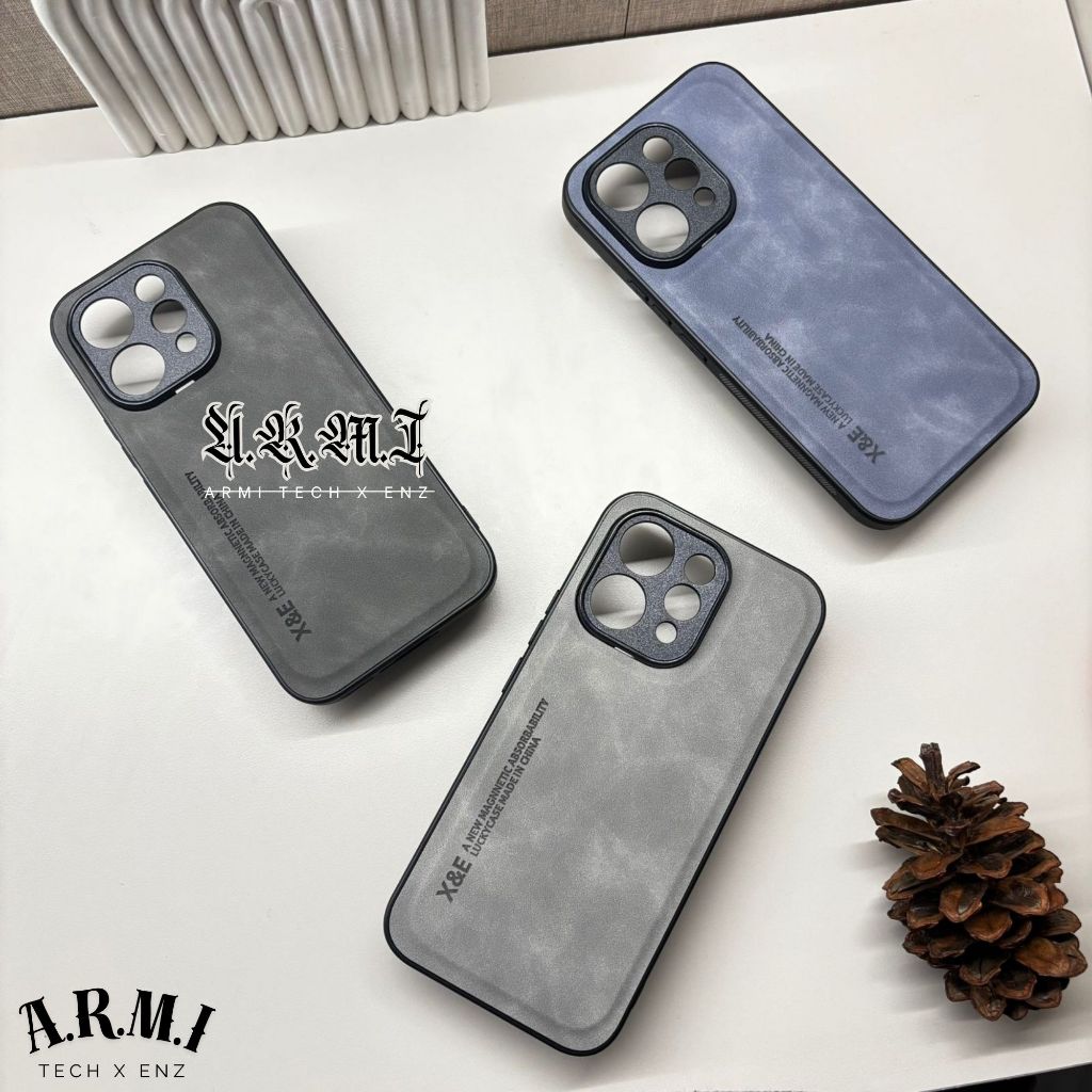 Case Vivo V70 5G Leather Magnetic Suede Casing Tekstur Kulit Domba Halus Softcase
