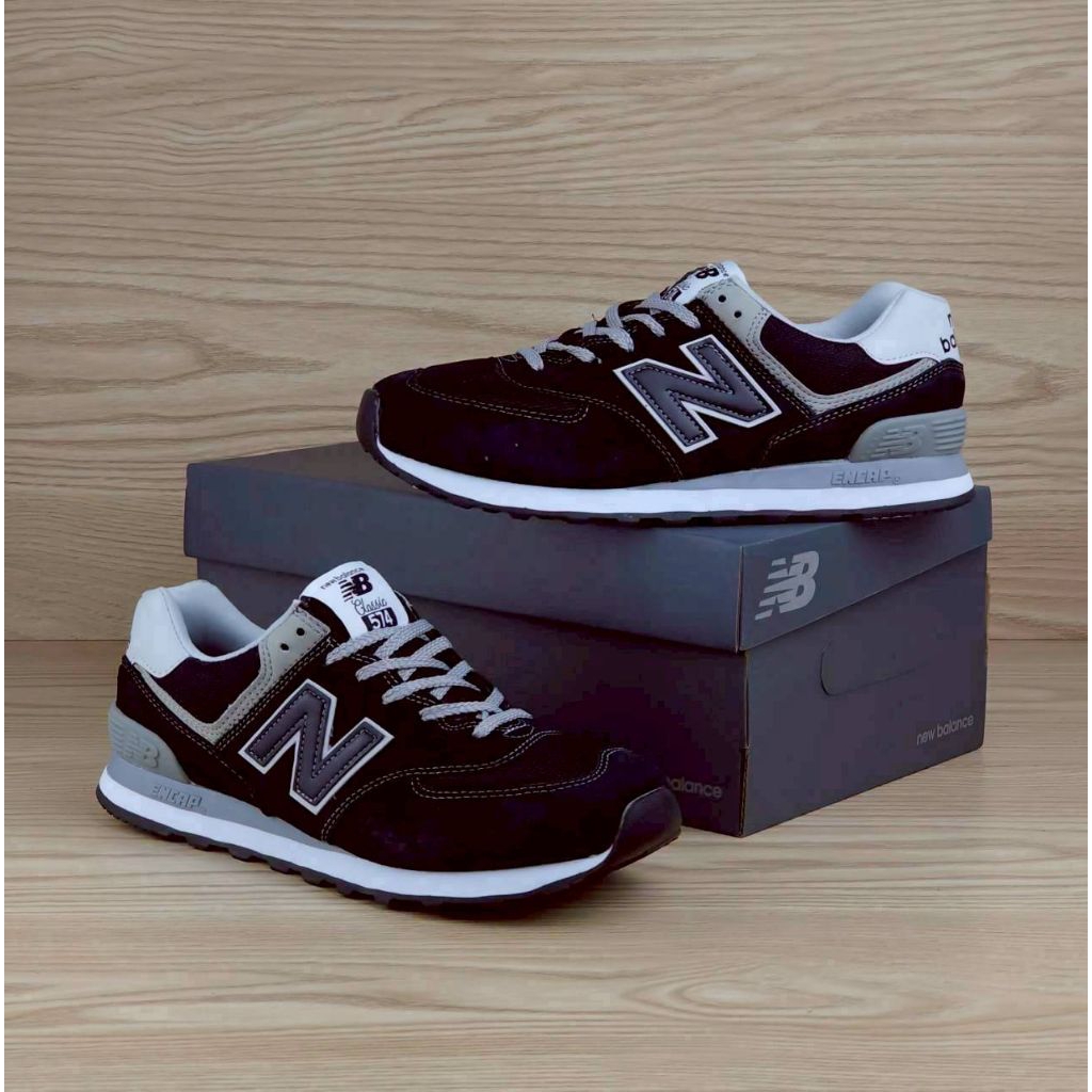 Sepatu Unisex 574 Black Grey