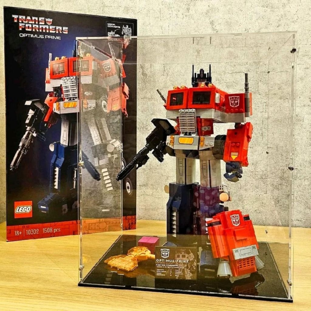 Akrilik Bricks - Display Box Case untuk LEGO Icons 10302 Optimus Prime