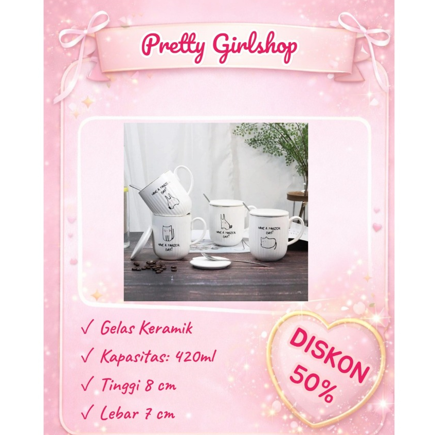 Cangkir Kopi Teh Keramik Mug Keramik Gelas Keramik Minum Karakter Mug Kopi Susu Cup Sendok Tea Unik 