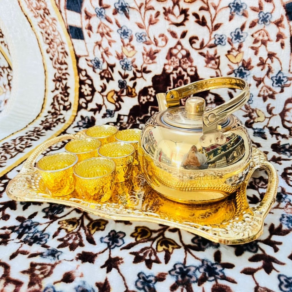 TEKO ARAB GOLD SET TEKO DUBAI 1 LITER CUCING GOLD 1 LUSIN NAMPAN GOLD 1 PCS PAKET TEKO HEMAT TEKO CE