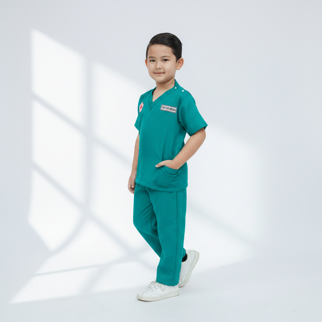 KONVEKSI ARMY - Baju Setelan Dokter Bedah Anak Setelan Keren untuk Anak, Siap Jadi Dokter