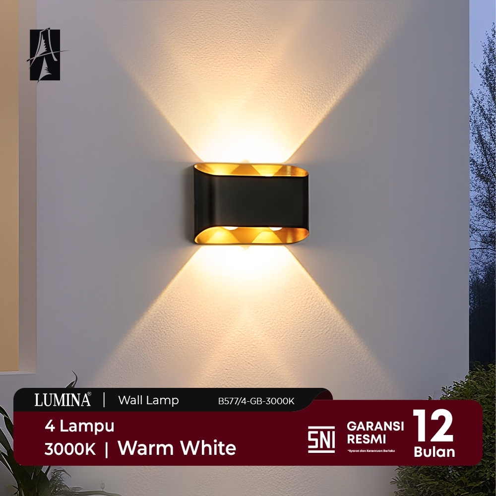 Lumina - Lampu Hias Dinding LED Minimalis Modern Sorot 2 Arah 2W 4W 6W 8W Tahan Air Outdoor & Indoor