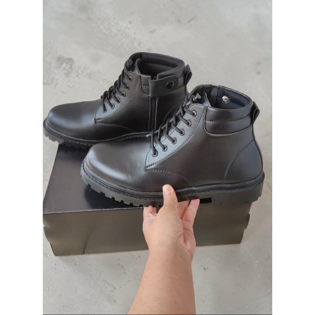 Sepatu PDH TNI POLRI dan SECURITY Resleting Sepatu dinas TNI POLRI Sepatu Kulit Resleting Mengkilap 