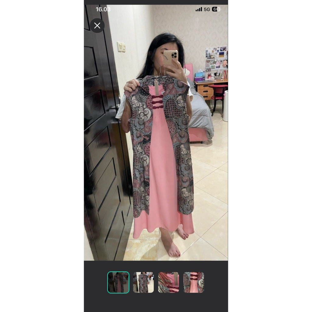 cheongsam batik pink dress