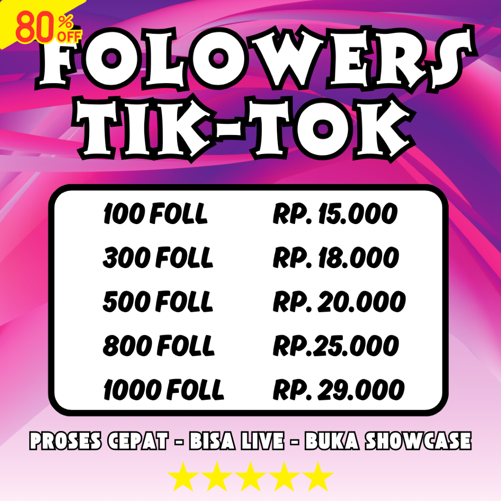 PROMO Foll Followers Tiktok Proses Cepat Premium Best Quality Aktif Murah Bergaransi 1000 Follow Tik