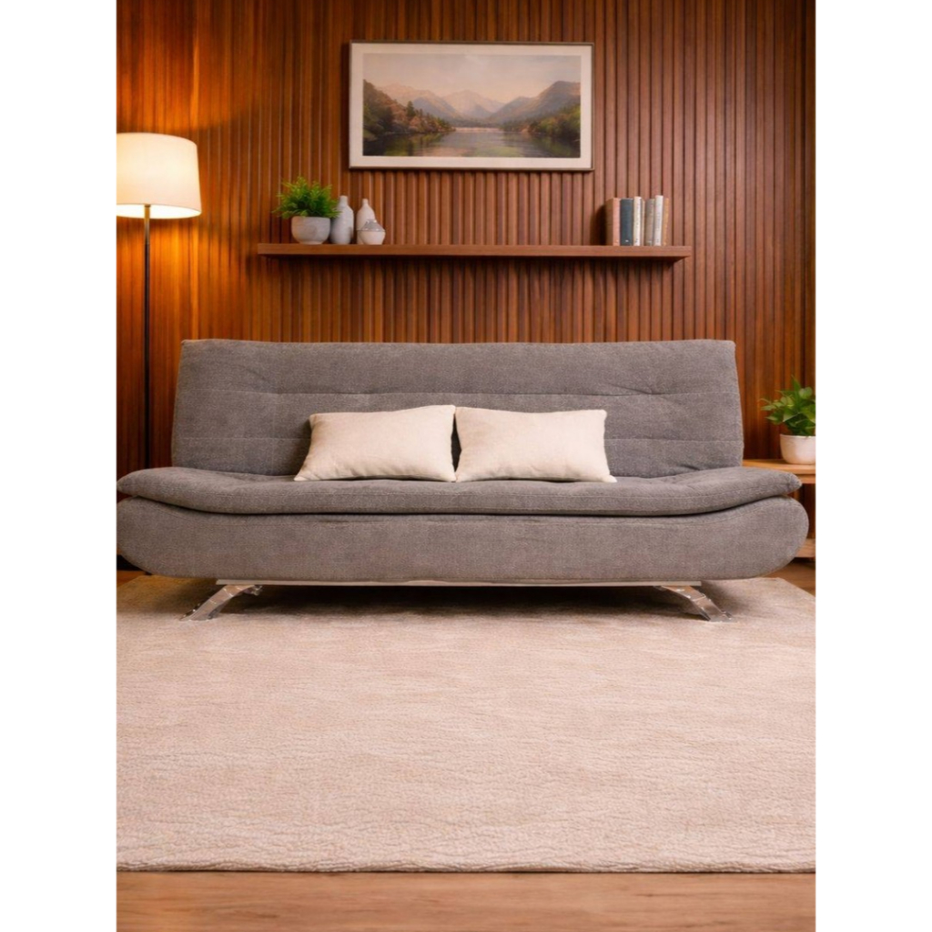 Sofa Bed Minimalis Lipat 2in1 – Sofa Ruang Tamu Modern 2 Seater  - Alder Sofa Bed -  Stone Grey