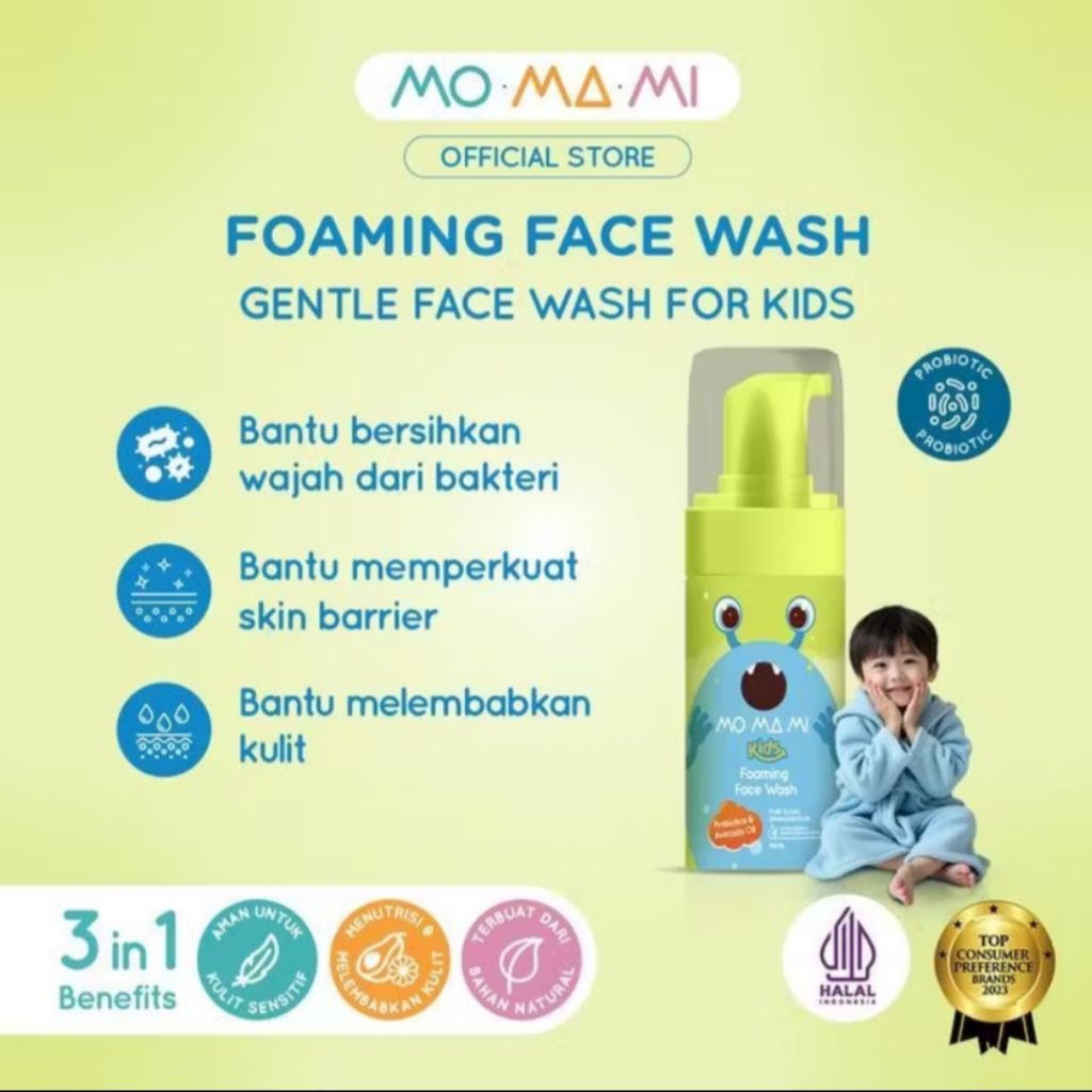 Momami Facial Foam Sabun Cuci Muka Anak 100ml