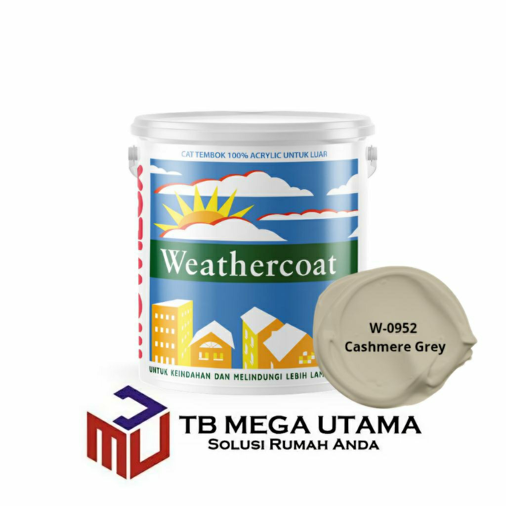 Mowilex Weathercoat W-0952 Cashmere Grey 2,5 Liter | A | Cat Decorative Tembok Eksterior