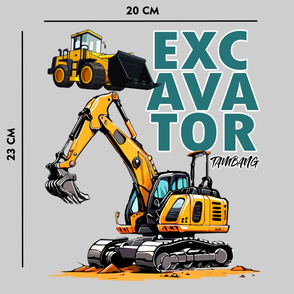 Sablon Setrika Sablon Dtf Premium Tebal Satuan Siap Press Karakter beko excavator alat berat